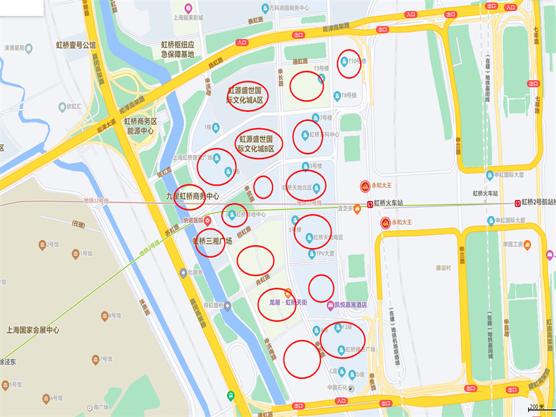 虹桥商务区办公楼分布图